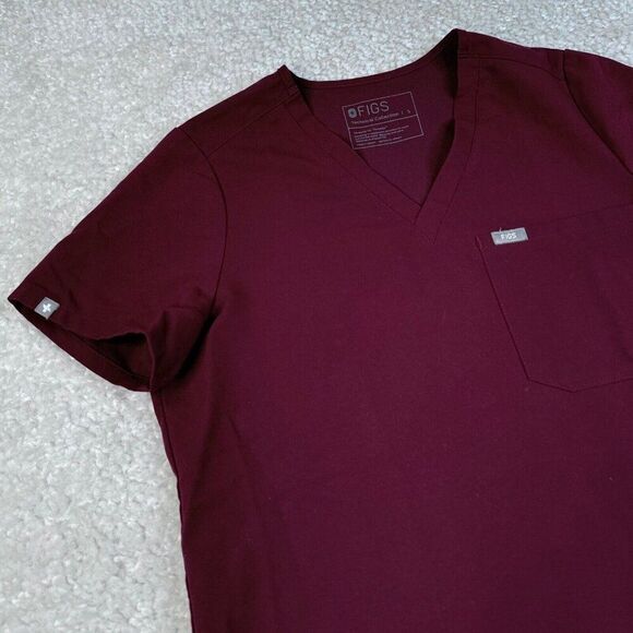 Figs Scrub Set Zamora Jogger & Catarina Top Set Burgundy - Picture 5 of 12